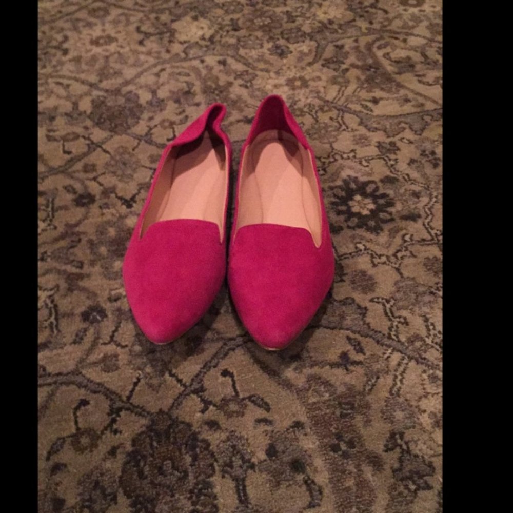 Sigerson morrison dark red suede loafers
